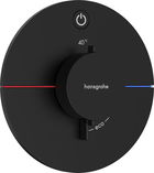 Baterie dus termostatata Hansgrohe ShowerSelect Comfort S On/Off cu montaj incastrat necesita corp ingropat negru mat