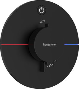 Baterie dus termostatata Hansgrohe ShowerSelect Comfort S On/Off cu montaj incastrat necesita corp ingropat negru mat