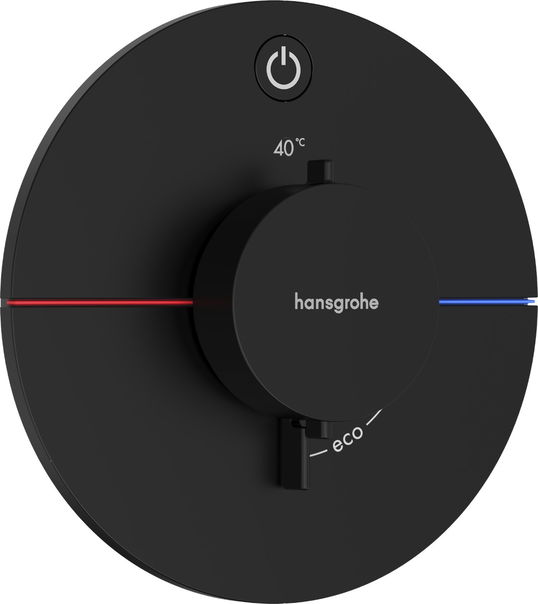 Baterie dus termostatata Hansgrohe ShowerSelect Comfort S On/Off cu montaj incastrat necesita corp ingropat negru mat