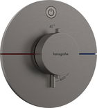 Baterie dus termostatata Hansgrohe ShowerSelect Comfort S On/Off cu montaj incastrat necesita corp ingropat negru periat