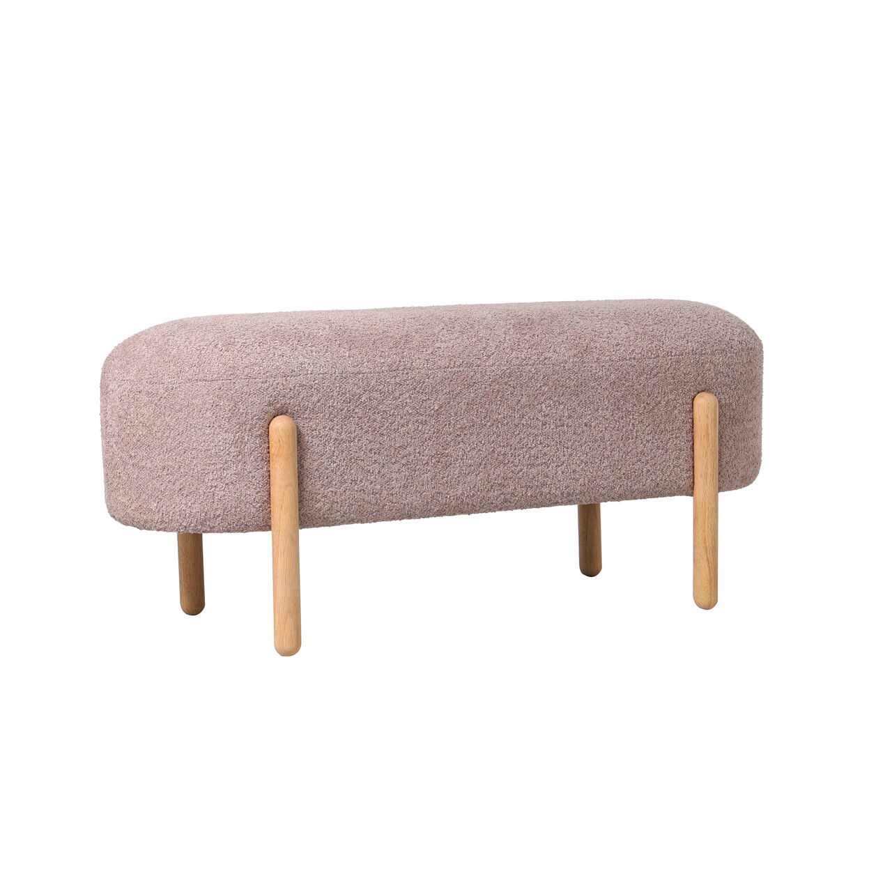 Bancheta Dayla, Bizzotto, 108 x 41.5 x 48 cm, arbore de cauciuc/poliester Boucle, maro antic