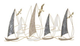 Decoratiune de perete Boat Light, Mauro Ferretti, 123.8 x 69.9 cm, fier, multicolor
