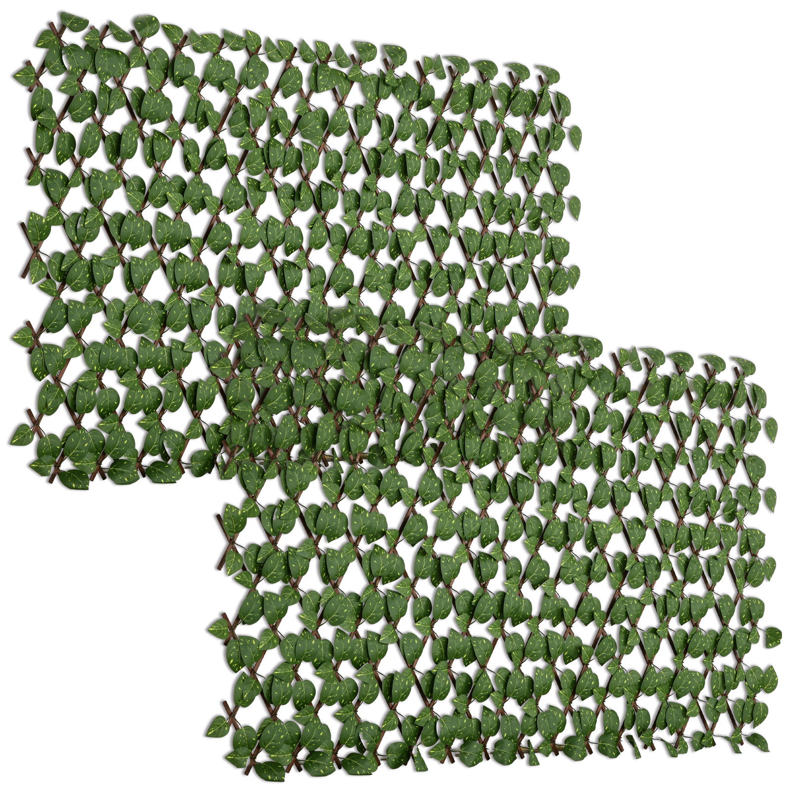 Outsunny 2 Bucati de Paravan Gard Artificial pentru Intimitate, 2x1m de Matase, Verdeata Artificiala, pentru Interior/Exterior cu Protectie UV, Verde