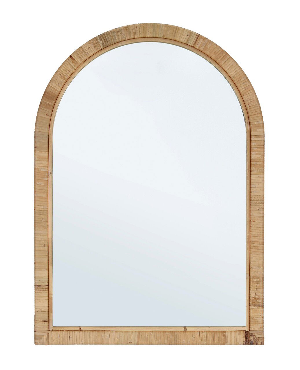 Oglinda decorativa Hakima Arch, Bizzotto, 50 x 70 cm, ratan/MDF, natural