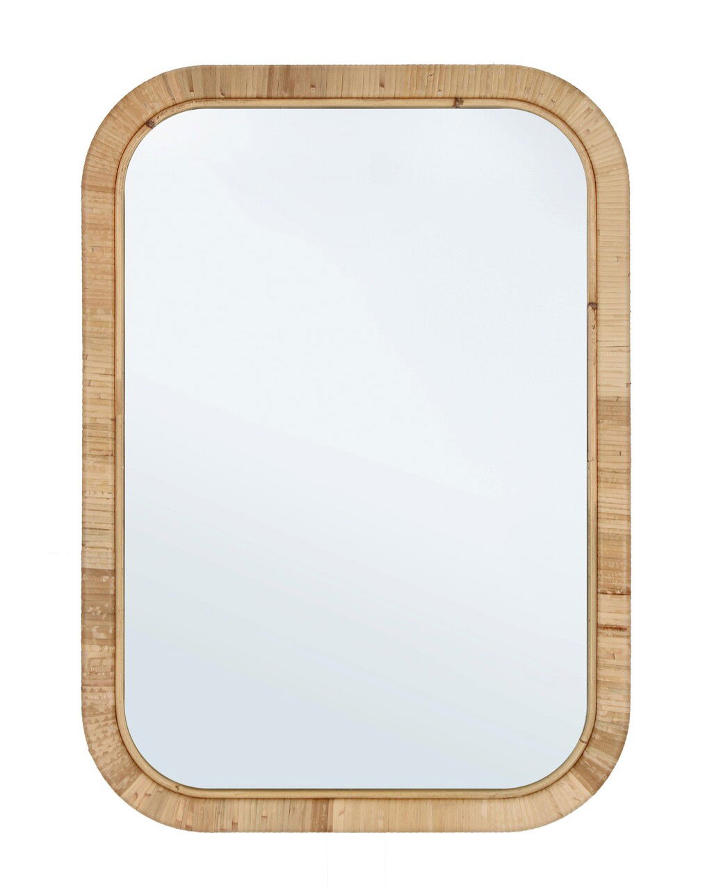 Oglinda decorativa Hakima Rectangular, Bizzotto, 50 x 70 cm, ratan/MDF, natural