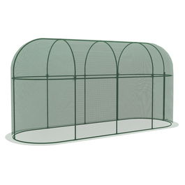 Outsunny Cort De Protectie A Plantelor, Cu Usa Cu Fermoar Si Tarusi De Pamant, Pentru Gradina, Curte, Gazon, Verde