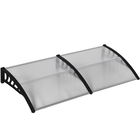 Outsunny Copertina moderna din policarbonat si aluminiu pentru balcoane, ferestre si usi, copertina pentru exterior cu suport din PP, 200x96x27 cm, negru si transparent