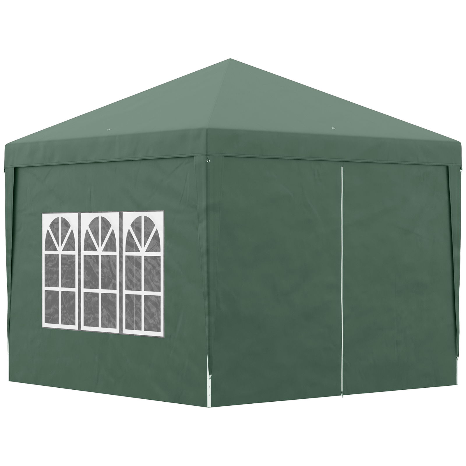 Outsunny Cort impermeabil 3x3 m pentru gradina, cort cu panouri laterale pliabile din otel si copertina din material Oxford, Verde