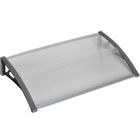 Outsunny Copertina moderna din policarbonat si aluminiu pentru balcoane, ferestre si usi, copertina pentru exterior cu suport din PP, 110x60x18 cm, gri si transparent