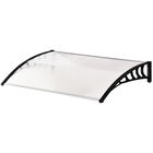 Outsunny Copertina curbata cu suruburi si buloane incluse, copertina pentru exterior cu panouri din policarbonat, PP si aluminiu, 90x150x25 cm, negru si transparent