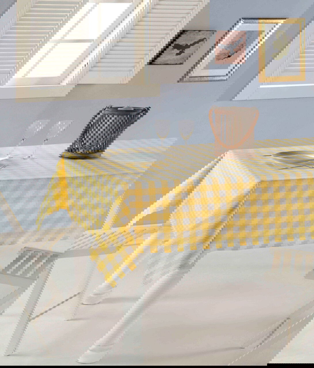 Fata de masa, DC Home, 198DCH1119, Bumbac, 160 x 160 cm, Galben