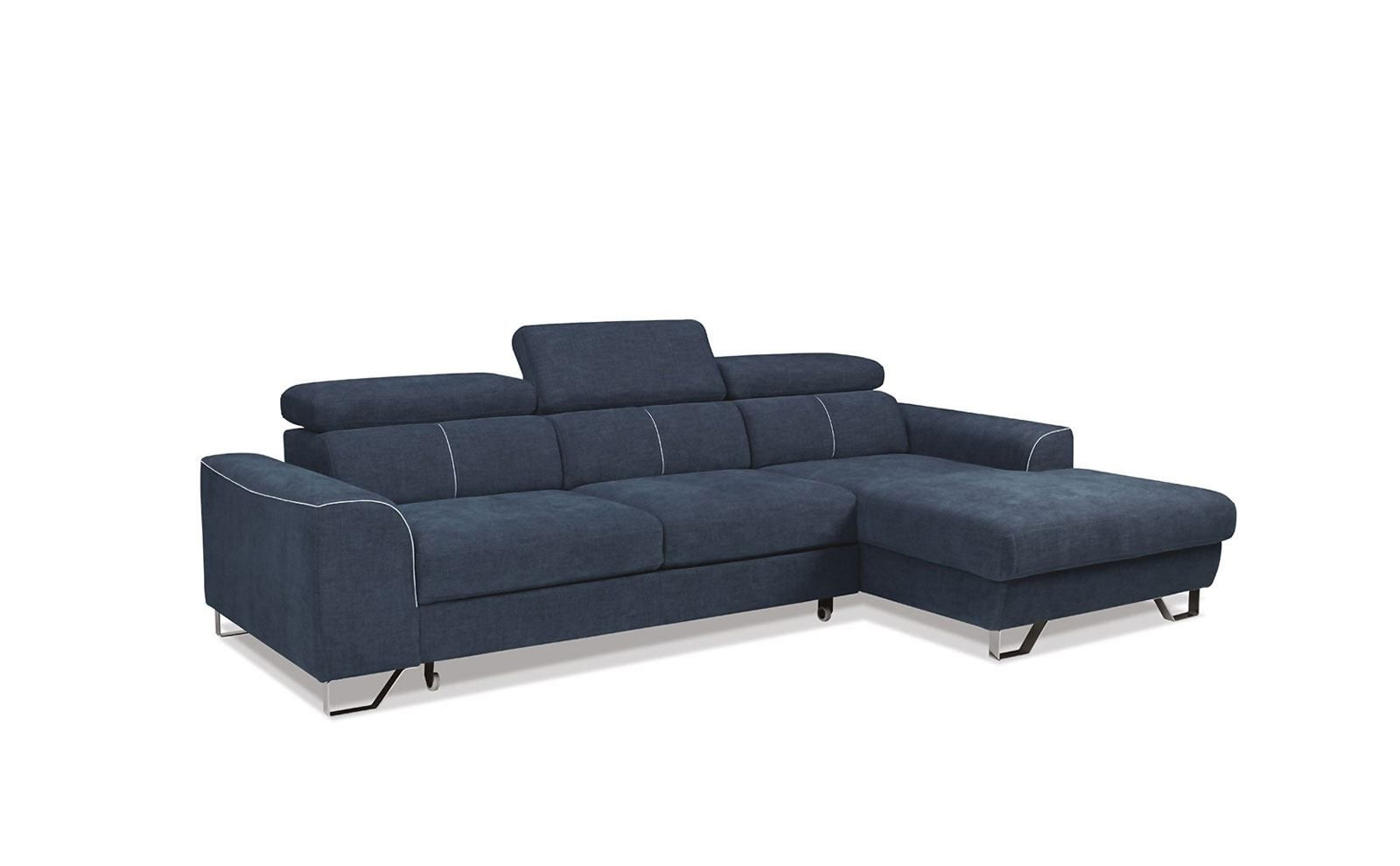 Coltar Astino Small Extensibil cu Sezlong pe Dreapta, cu Lada de Depozitare, Tetiere Reglabile, l280xA170xH77-95 cm, tapitat cu Monolith 69, Extensie Monolith 69, Legs Black