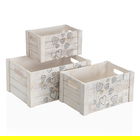 Set 3 cutii pentru depozitare Cozy Hearts, Versa, 40 x 28 x 15 cm, lemn