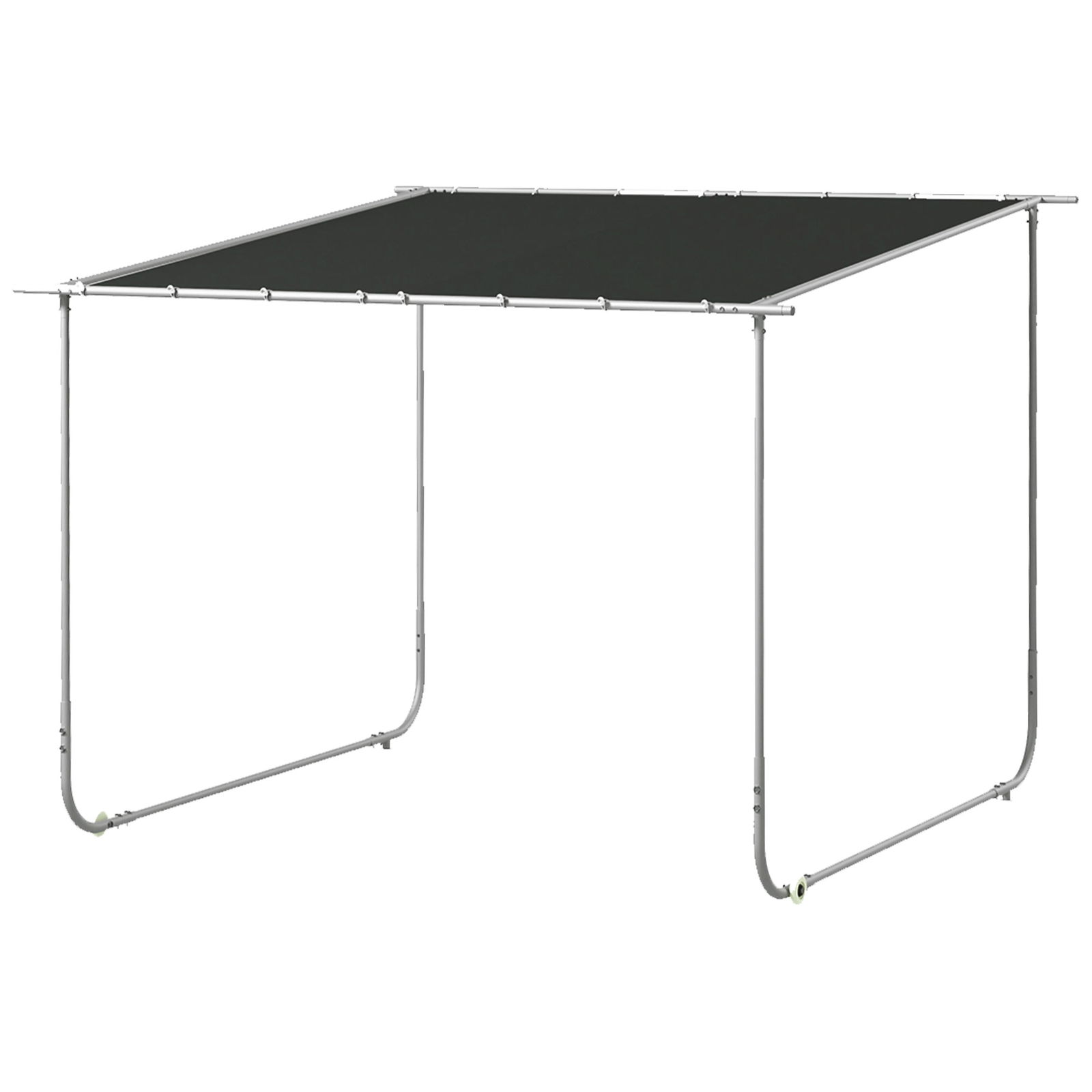 Outsunny Pergola mobila 3 x 3(m), Foisor de gradina cu roti, Copertina rezistenta la UV cu saci de nisip, Adapost tip parasolar pentru exterior pentru veranda, curte, terasa, Gri