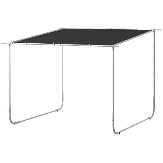 Outsunny Pergola mobila 3 x 3(m), Foisor de gradina cu roti, Copertina rezistenta la UV cu saci de nisip, Adapost tip parasolar pentru exterior pentru veranda, curte, terasa, Gri