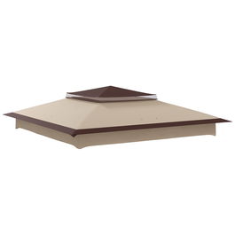 Outsunny Acoperis de rezerva pentru foisor pop-up pentru cadru de 3,25m x 3,25m, Copertina pentru foisor pe 2 nivele, protectie UV 30+, Bej, DOAR COPERTINA