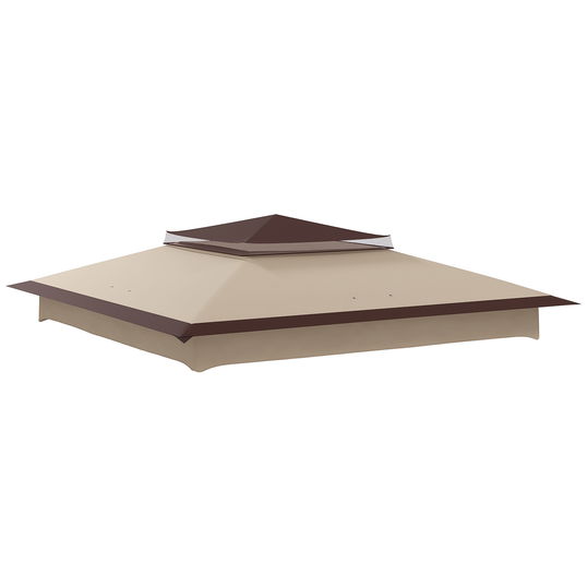 Outsunny Acoperis de rezerva pentru foisor pop-up pentru cadru de 3,25m x 3,25m, Copertina pentru foisor pe 2 nivele, protectie UV 30+, Bej, DOAR COPERTINA