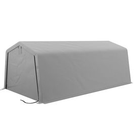 Outsunny Carport rezistent 3,3 x 6,2 m, Cort tip garaj portabil cu copertina cu 2 ferestre de ventilatie si usa mare, pentru masina, camion, barca, motocicleta, bicicleta, unelte de gradinarit