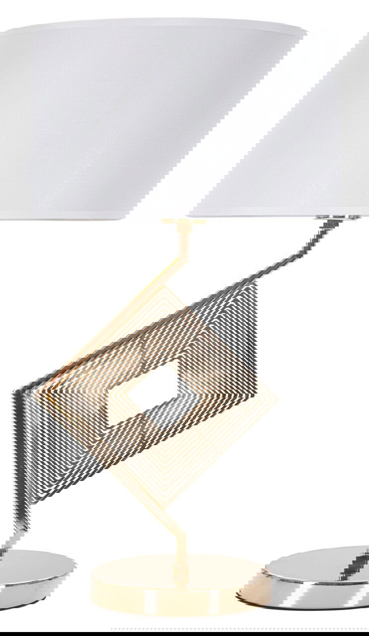 Lampa de masa Move, Mauro Ferretti, Ø30 x 56 cm, 1 x E27, 40W, fier/textil, auriu/alb