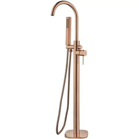 Baterie cada freestanding Laveo POLLA, auriu roze