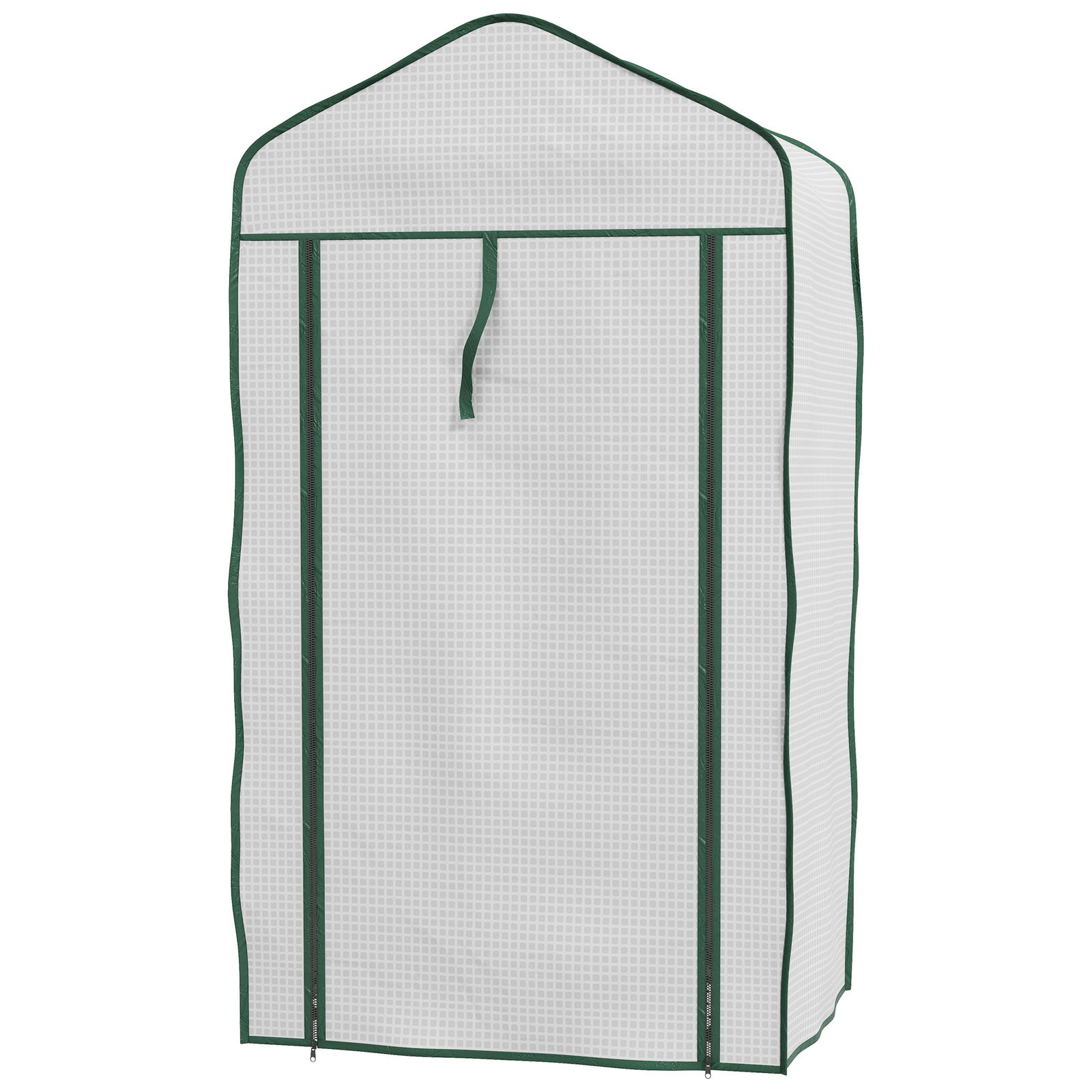 Outsunny Mini sera pe 3 nivele cu acoperis PE intarit, Sera portabila pentru interior si exterior cu usa care poate fi rulata si rafturi din sarma, 127H x 59l x 39A cm, Alb