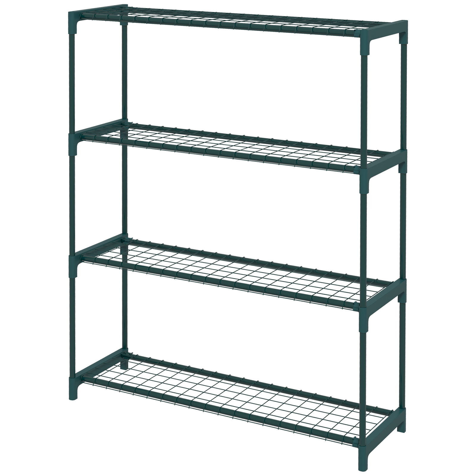 Outsunny Suport pentru flori pe 4 nivele, Raft de colt pentru flori, Raft de expunere a mai multor ghivece de flori, pentru camera de zi, veranda, balcon, utilizare in interior si in exterior, Alb