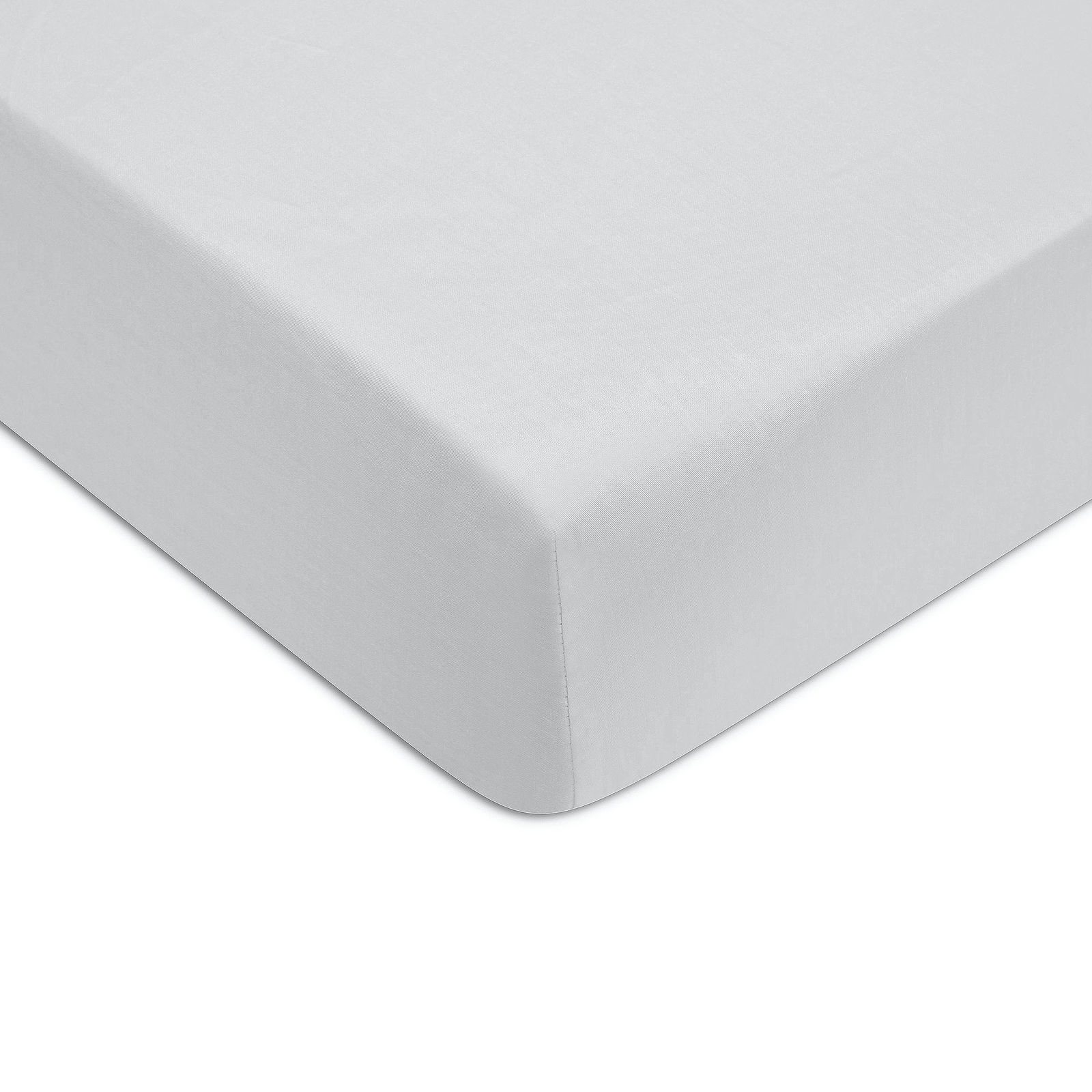 Cearceaf de pat cu elastic Descamps Unis Satin 160x200cm Bleu-Gri