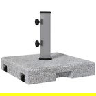 Outsunny Baza pentru Umbrela de 28kg din Granit, Postament pentru Umbrela de Gradina cu Maner Extensibil si Roti, 41x41x37.5cm, Gri