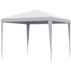 Outsunny Foisor de Gradina 3x3 Impermeabil, Foisor pentru Petreceri cu Cadru din Otel pentru Exterior si Interior, 2.7x2.7m, Alb