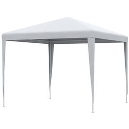 Outsunny Foisor de Gradina 3x3 Impermeabil, Foisor pentru Petreceri cu Cadru din Otel pentru Exterior si Interior, 2.7x2.7m, Alb