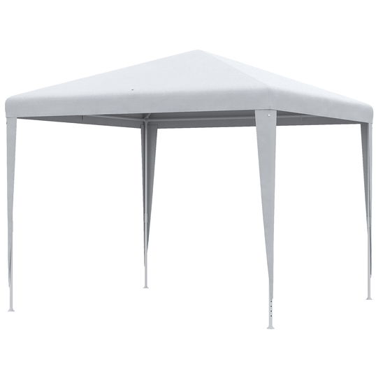 Outsunny Foisor de Gradina 3x3 Impermeabil, Foisor pentru Petreceri cu Cadru din Otel pentru Exterior si Interior, 2.7x2.7m, Alb