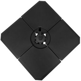 Outsunny Baza pentru Umbrela cu Brat din 4 Piese, Postament care se Umple cu Apa si Nisip pentru Baze in Forma de Cruce de 100x100cm, Negru