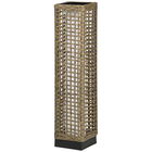 Outsunny Lampa de Gradina cu Energie Solara cu Panou de Reincarcare Superior, din Otel si Ratan, 15.5x15.5x69 cm, Negru si Maro