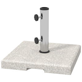 Outsunny Baza pentru Umbrela de Gradina 25kg pentru Stalpi de Ø32mm, Ø38mm e Ø48mm, Baza pentru Umbrela din Granit si Otel Inoxidabil