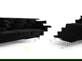 Canapea, Madara, Mazzini Sofas, 4 locuri, gold legs, 237x102x90 cm, catifea, negru