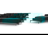 Coltar stanga, Madara, Mazzini Sofas, 5 locuri, 254x182x90 cm, catifea, turcoaz