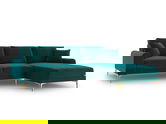 Coltar dreapta, Madara, Mazzini Sofas, 5 locuri, gold legs, 254x182x90 cm, catifea, turcoaz