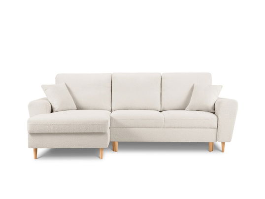 Coltar extensibil stanga 4 locuri, Moghan, Micadoni Home, NL, 241x145x88 cm, poliester Boucle, bej