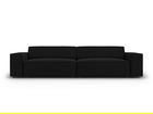 Canapea 3 locuri, Jodie, Micadoni Home, BL, 204x102x70 cm, catifea, negru