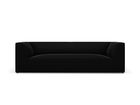 Canapea 3 locuri, Ruby, Micadoni Home, BL, 232x93x69 cm, catifea, negru