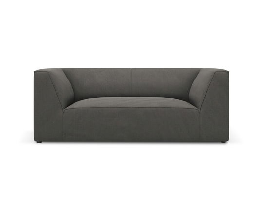Canapea 2 locuri, Ruby, Micadoni Home, BL, 174x93x69 cm, velur, gri inchis