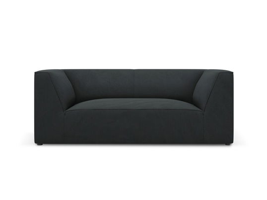 Canapea 2 locuri, Ruby, Micadoni Home, BL, 174x93x69 cm, velur, negru