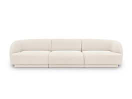 Canapea 3 locuri, Miley, Micadoni Home, BL, 259x85x74 cm, poliester Boucle, bej