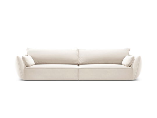 Canapea 4 locuri, Kaelle, Micadoni Home, BL, 248x110x85 cm, catifea, bej deschis
