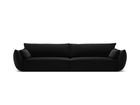 Canapea 4 locuri, Kaelle, Micadoni Home, BL, 248x110x85 cm, catifea, negru