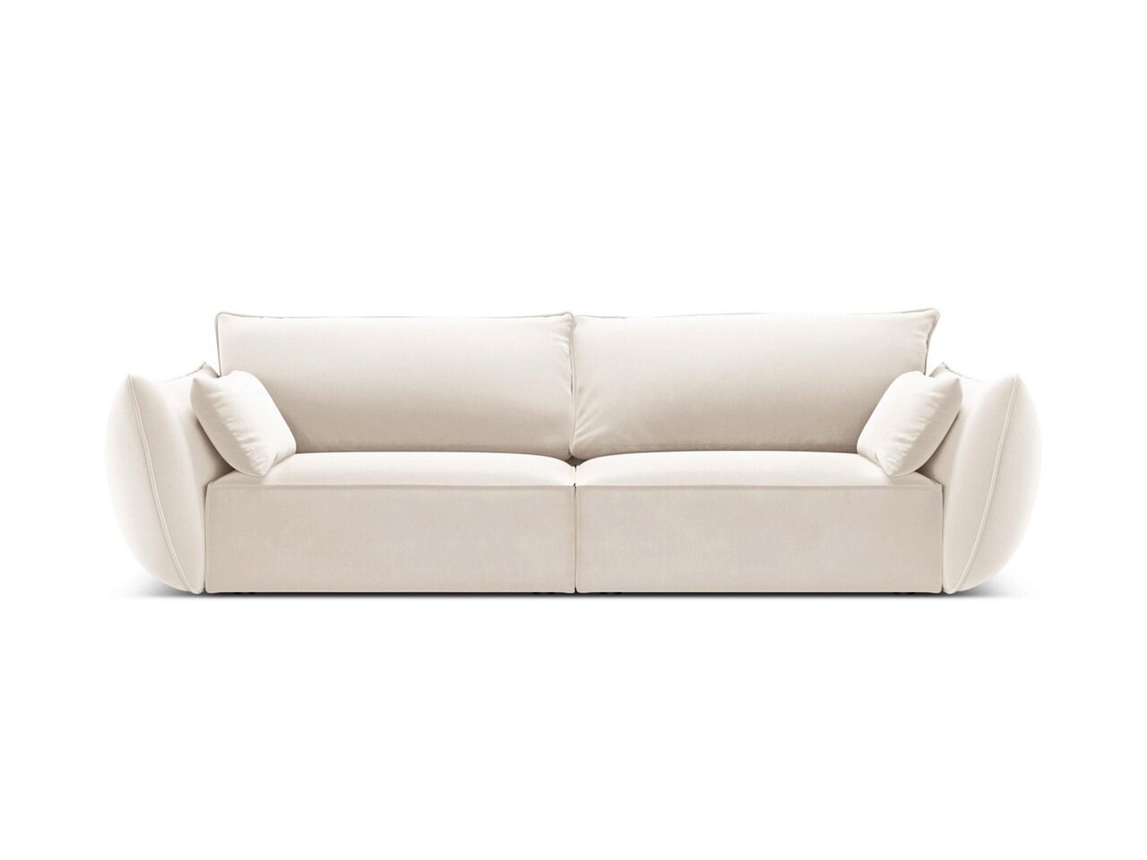 Canapea 3 locuri, Kaelle, Micadoni Home, BL, 208x100x85 cm, catifea, bej deschis