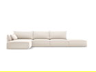 Coltar stanga 5 locuri, Kaelle, Micadoni Home, BL, fara cotiera, 364x171x85 cm, catifea, bej deschis