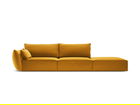 Canapea 4 locuri cotiera dreapta, Kaelle, Micadoni Home, BL, 264x110x85 cm, catifea, galben