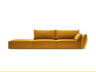 Canapea 4 locuri cotiera stanga, Kaelle, Micadoni Home, BL, 264x110x85 cm, catifea, galben