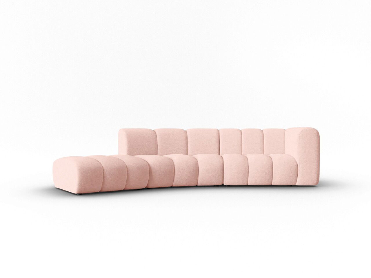 Canapea 5 locuri cotiera stanga, Lupine, Micadoni Home, BL, 335x166x70 cm, poliester chenille, roz